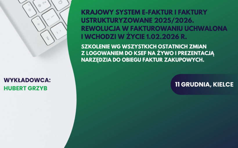 Zapraszamy na szkolenie stacjonarne w Kielcach już 11 grudnia.
