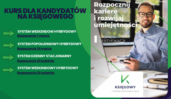 CERTYFIKACJA ZAWODU KSIĘGOWEGO I stopień - Kurs dla kandydatów na księgowego