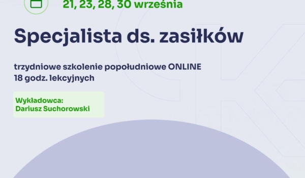 Specjalista ds. zasiłków - 18 godzin - popołudniowy online