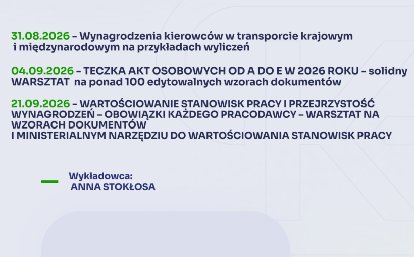 Serdecznie zapraszamy na zbliżające się szkolenia online z Panią Anną Stokłosą