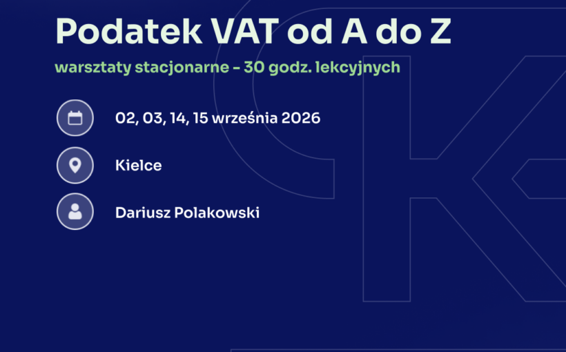 Serdecznie zapraszamy do udziału w 4-dniowym szkoleniu stacjonarnym.