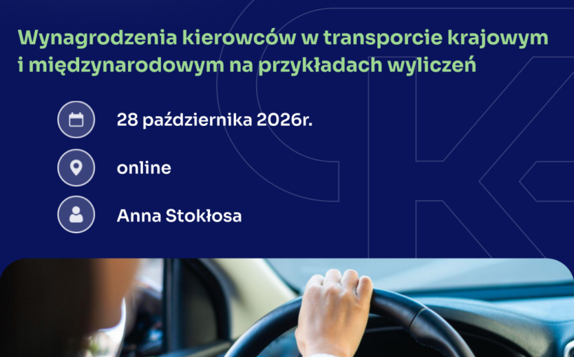 Celem szkolenia jest dostarczenie uczestnikom wiedzy w zakresie wynagrodzeń kierowców w tym przekazanie praktycznych wyjaśnień i wyliczeń oraz weryfikacje prawidłowości naliczania wynagrodzeń.